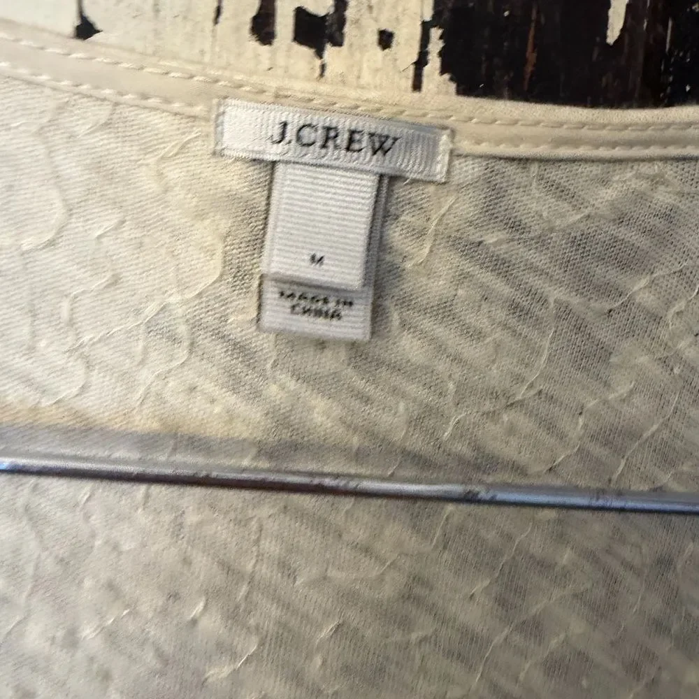 J. Crew Sequin Tank Top - Cream and Black. Women’s Medium.